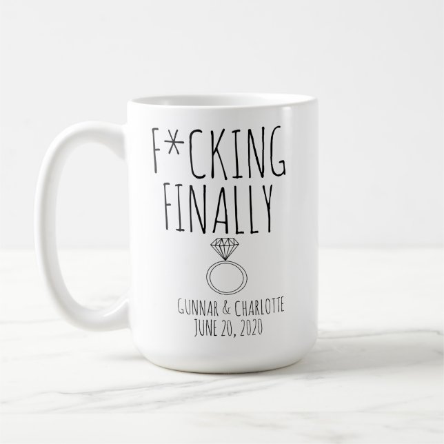 Taza De Café Funny Engagement Mug, Engagement Gift, Engagement, (Izquierda)