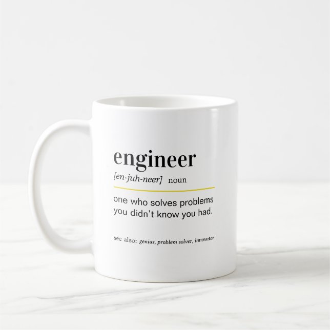 Taza De Café Funny Engineer Definition Gift (Izquierda)