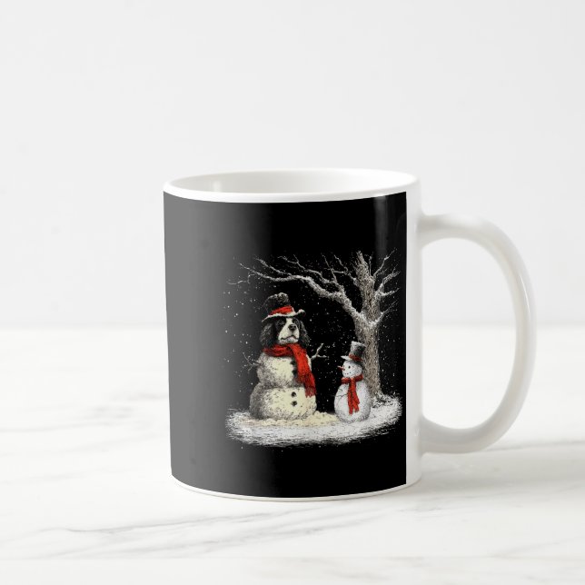 Taza De Café Funny Er Spaniel Dog In The Snow Tree Christmas Wi (Derecha)