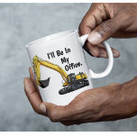 Taza De Café Funny Excavator Heavy Equipment Operator Office<br><div class="desc">Presentamos nuestro hilarante "Estaré en mi oficina" Excavator Heavy Equipment Operator Coffee Mug - el regalo perfecto para los que prefieren su área de trabajo con un lado de humor de maquinaria pesada! Diseñado para su rutina matutina y construido para hacer cosquillas de su hueso gracioso, esta taza es imprescindible...</div>