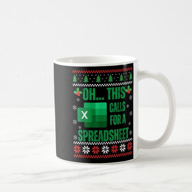 Taza De Café Funny Excel Spreadsheets Christmas Sweater Lover A (Derecha)