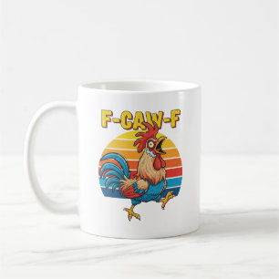 Taza De Café Funny F-Awk-F Pollo F-Caw-F Rooster Pun Retro cl