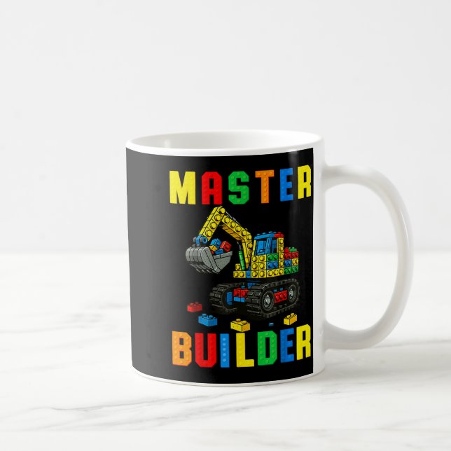 Taza De Café Funny Family Master Builder Building Bricks Blocks (Derecha)