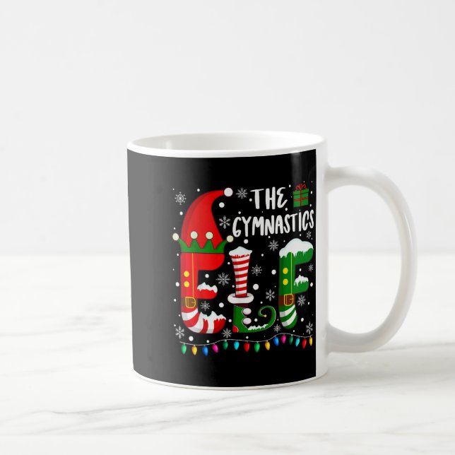 Taza De Café Funny Family Matching Pajamas Gymnastics Elf Chris (Derecha)