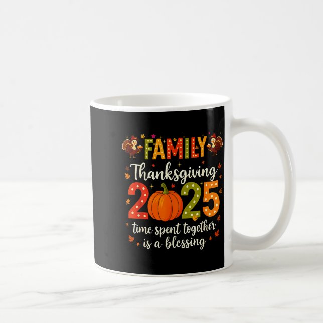 Taza De Café Funny Family Thanksgiving 2025 Shirt - Cute Pumpki (Derecha)