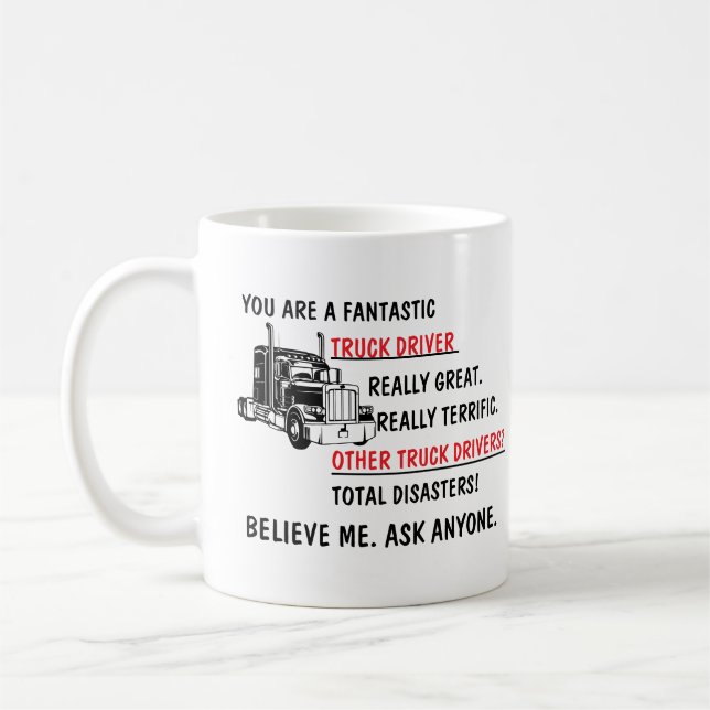 Taza De Café Funny Fantastic Trucker Truck Driver (Izquierda)