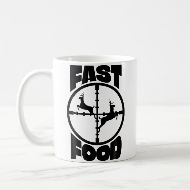 Taza De Café Funny Fast Food Deer Hunting For Hunter Men Boys U (Izquierda)