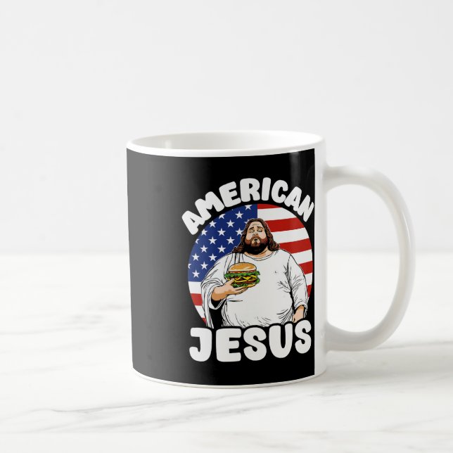 Taza De Café Funny Fat American Jesus Hamburger Sarcástico 4O (Derecha)