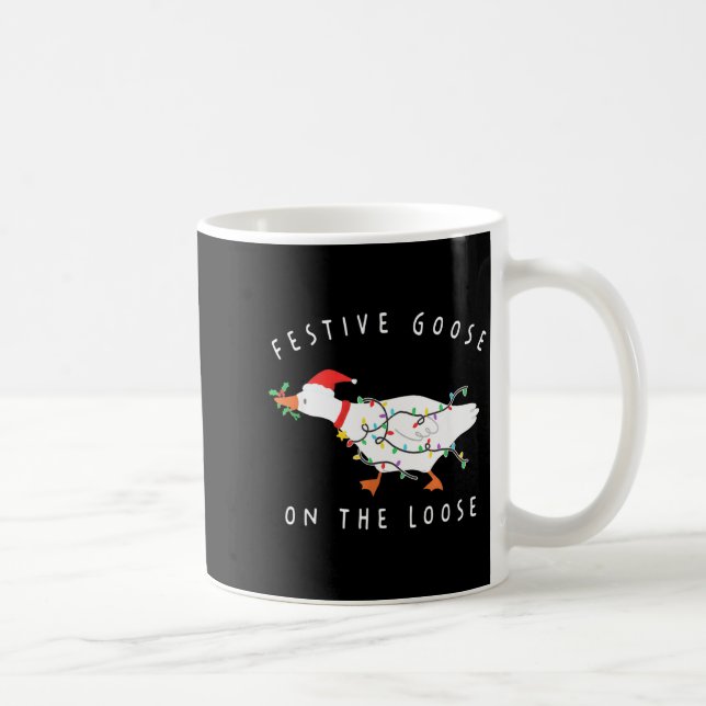 Taza De Café Funny Festive Goose On The Loose Christmas  (Derecha)