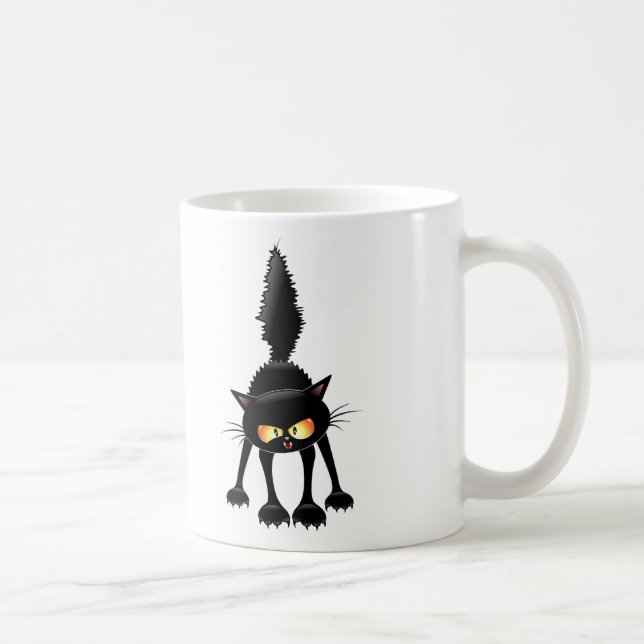 Taza De Café Funny Fierce Black Cat Personalizado (Derecha)