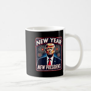 Taza De Café Funny Fiesta de año nuevo Trump 2025 Año nuevo Tru
