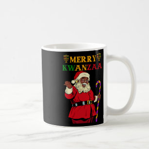 Taza De Café Funny fiesta de Santa Merry Kwanzaa afroamericana