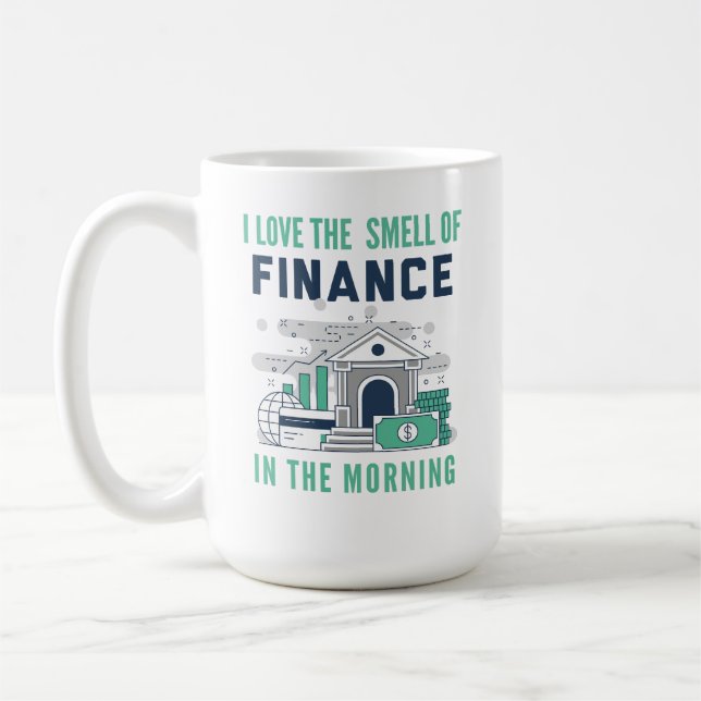 Taza De Café Funny Finance Mug Business Office Coworker Blue (Izquierda)