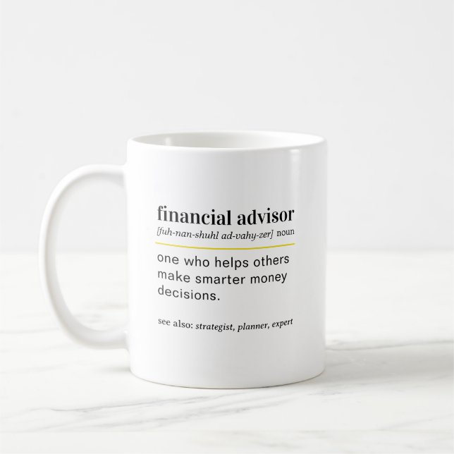 Taza De Café Funny Financial Advisor Definition Gift (Izquierda)