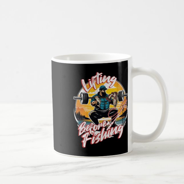 Taza De Café Funny Fishing Fisherman A Weightlifting Gym Bodybu (Derecha)