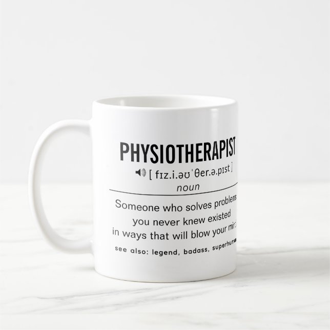 Taza De Café Funny fisioterapeuta personalizada (Izquierda)