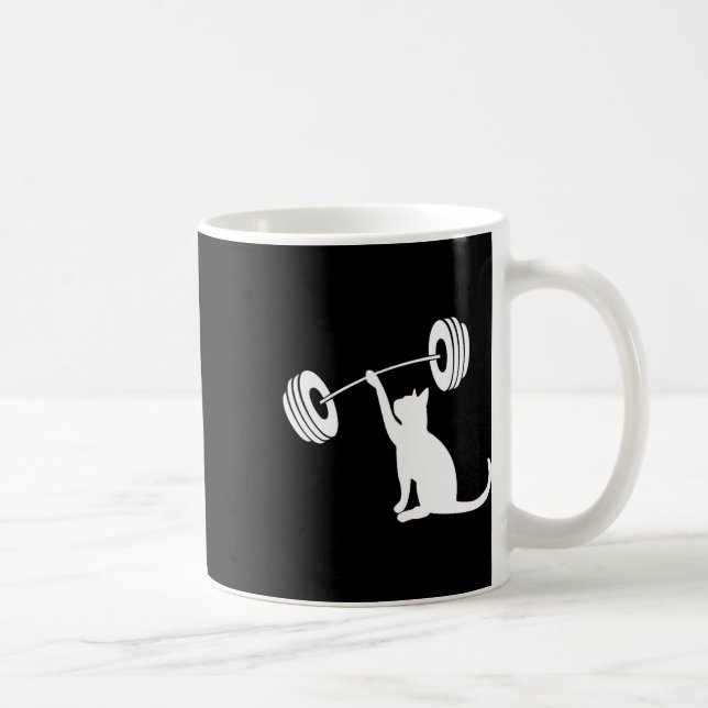 Taza De Café Funny Fitness Weight Strength Gym Cat Lifting For  (Derecha)