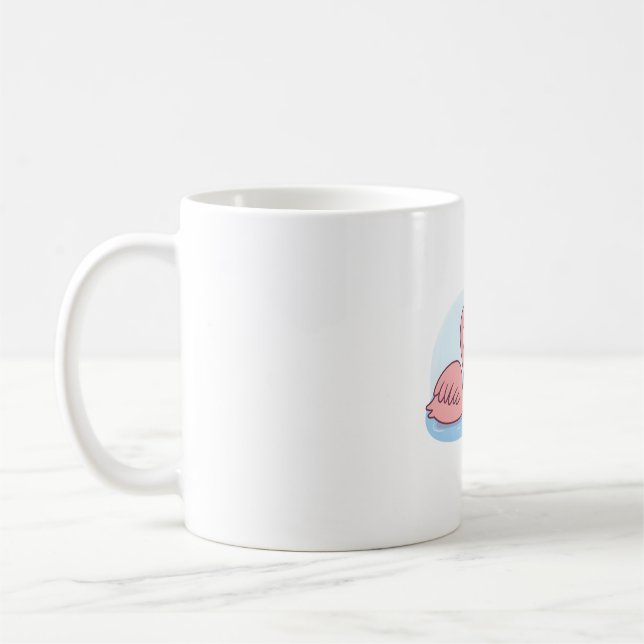 Taza De Café Funny Flamingo Loves Pink Flamingo Pool Float (Izquierda)