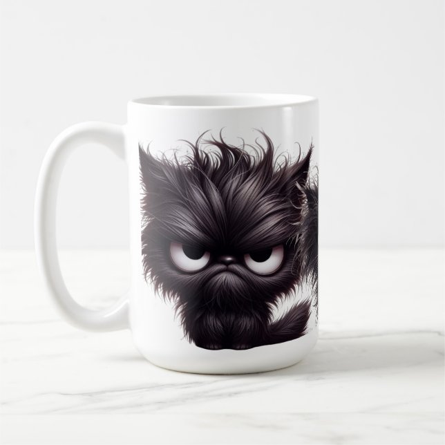TAZA DE CAFÉ FUNNY FLUFFY ANGRY KITTENS NEGROS (Izquierda)