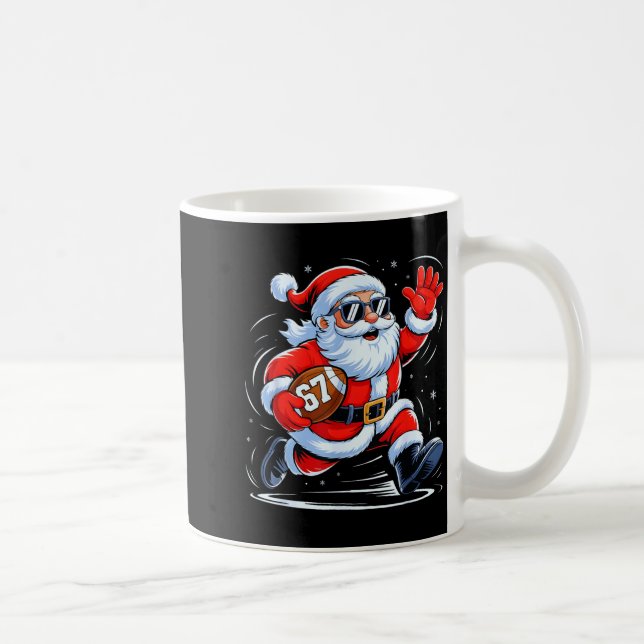 Taza De Café Funny Football Santa 67 Christmas Xmas Holiday Boy (Derecha)