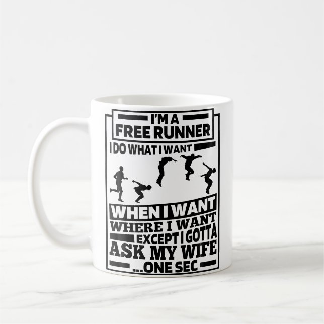 Taza De Café Funny Free Running - Traceur Runner Parkour (Izquierda)