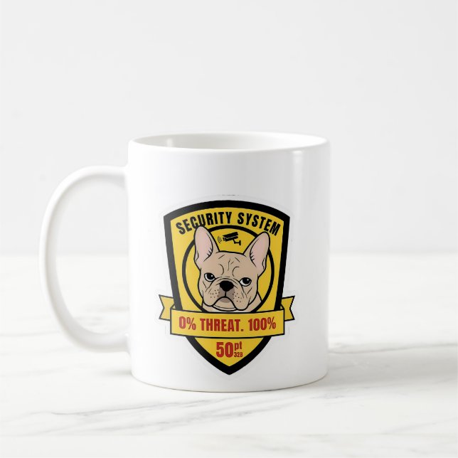 Taza De Café Funny Frenchie Security System Judgment Dog Mom Gi (Izquierda)