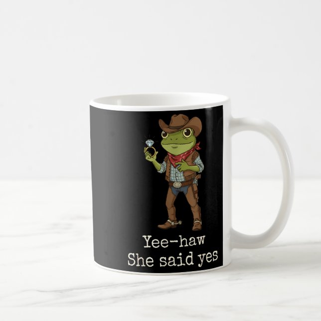 Taza De Café Funny Frog Western Engagement Matching Couples Tee (Derecha)