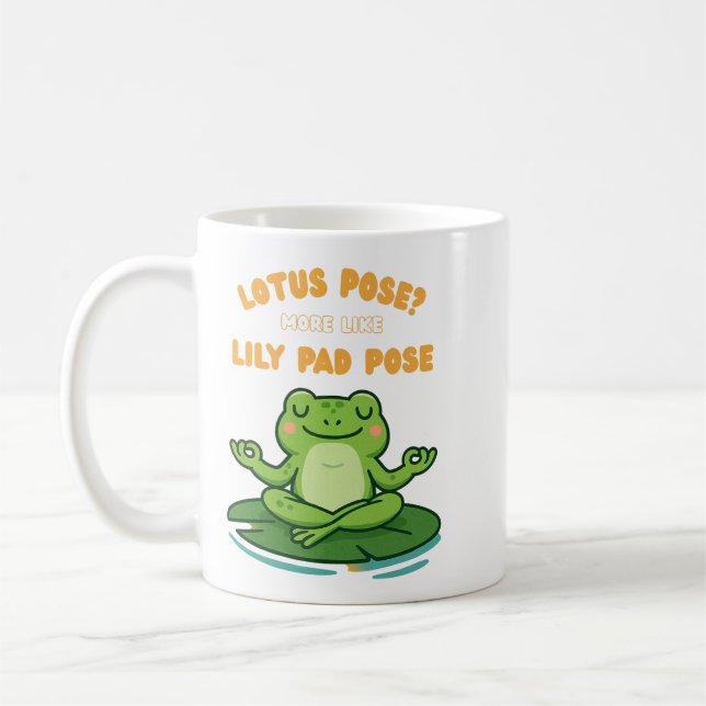 Taza De Café Funny Frog Yoga Personalizado Lotus Lily Pad Pose  (Izquierda)