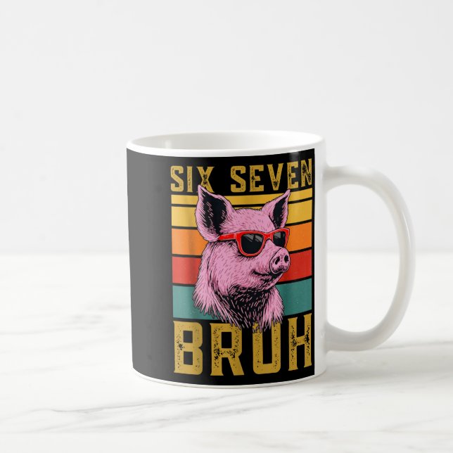 Taza De Café Funny G 67 6 7 Six Seven Meme Animal Retro Design  (Derecha)