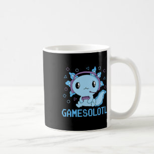 Taza De Café Funny Gamesolotl Anime Kawaii Gaming Axolotl Video