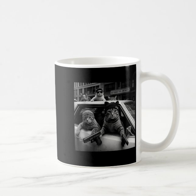 Taza De Café Funny Gangster Cats Men Women Lover Cat Street Gra (Derecha)