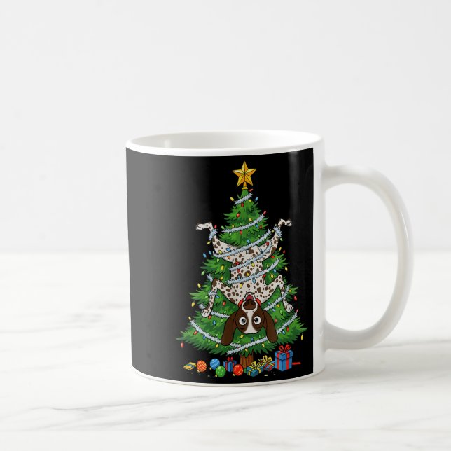Taza De Café Funny German Shorthaired Inter Dog Christmas Tree  (Derecha)