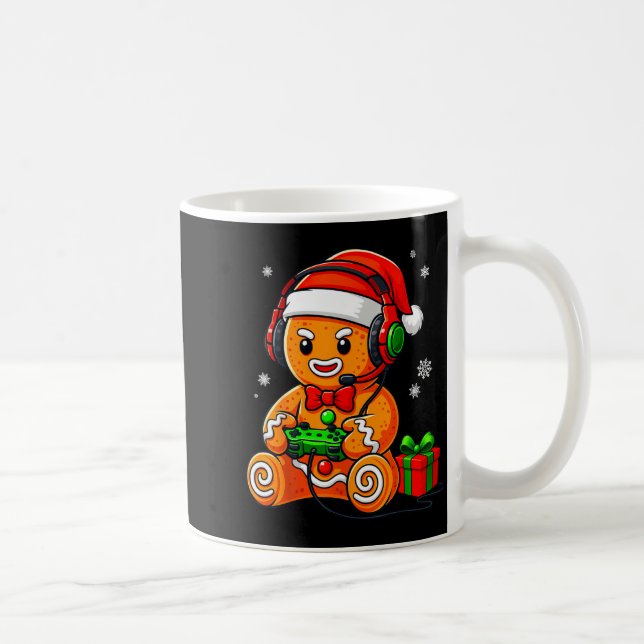 Taza De Café Funny Gingerbread Gaming Pjs Pajamas Christmas Xma (Derecha)