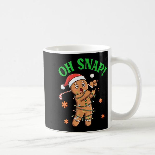 Taza De Café Funny Gingerbread Golf Christmas Cookie Oh Snap Sa (Derecha)