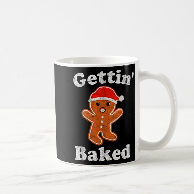 Taza De Café Funny Gingerbread Man Gettin Baked Cookie Baking C (Derecha)