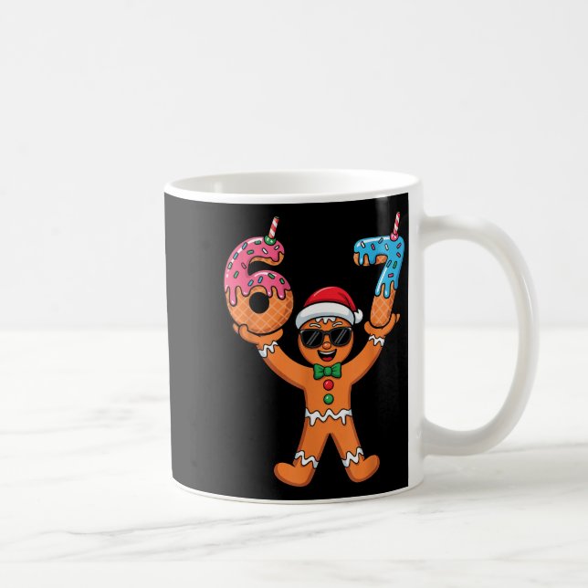 Taza De Café Funny Gingerbread Six Seven Meme Christmas Brainro (Derecha)