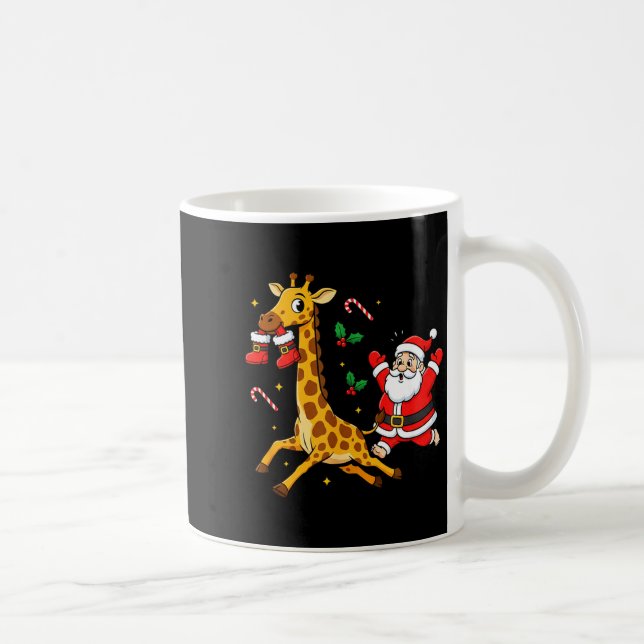 Taza De Café Funny Giraffe Santa Claus Boots Christmas Womens M (Derecha)