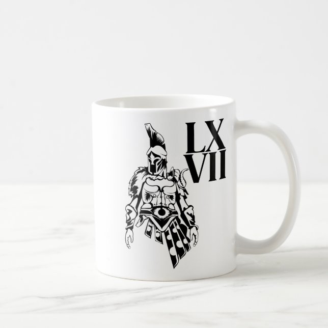Taza De Café Funny Gladiator 67 Meme Roman Numerals Lxvii Viral (Derecha)