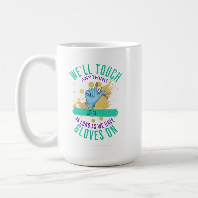 Taza De Café Funny Glove Personalizable (trabajo médico) - LPN (Izquierda)