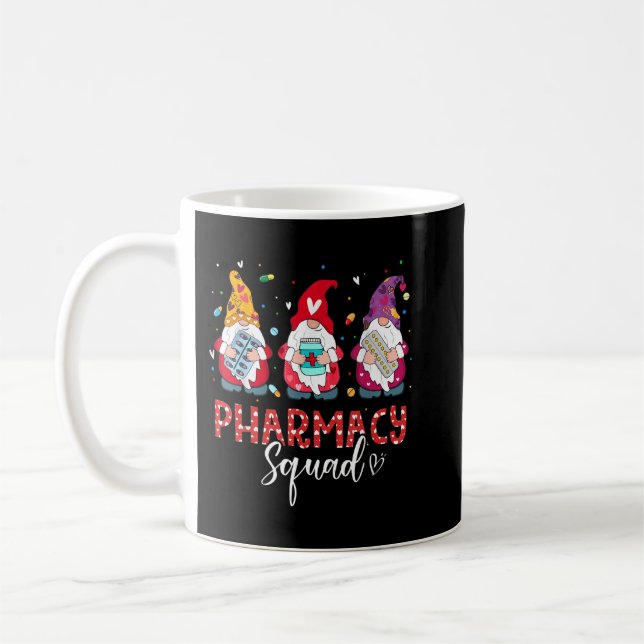 Taza De Café Funny Gnome Farmacy Squad Farmacéutico Valentine (Izquierda)