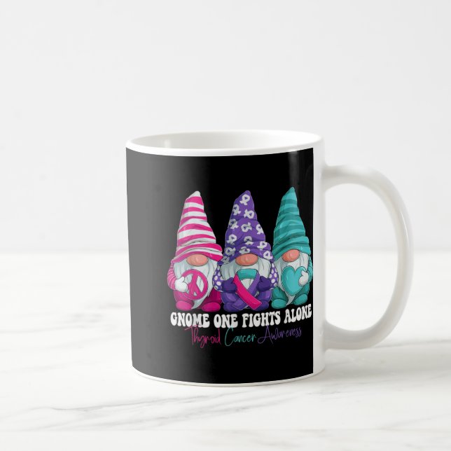 Taza De Café Funny Gnomies Thyroid Cancer Awareness Month Ribbo (Derecha)