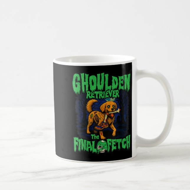 Taza De Café Funny Golden Retriever Zombie Halloween, Soky Ghou (Derecha)