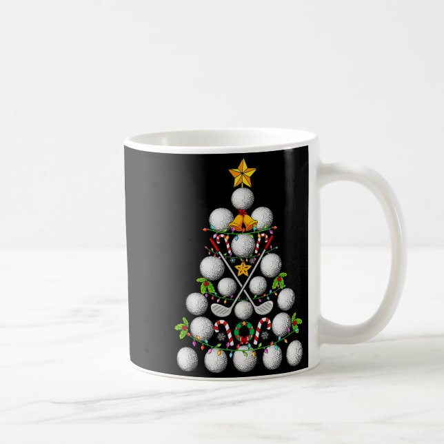 Taza De Café Funny Golf Ball Christmas Tree Christmas Golf Love (Derecha)