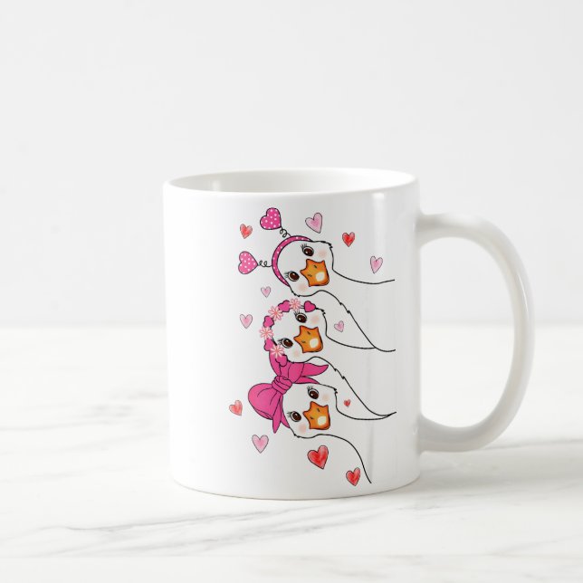 Taza De Café Funny Goose Happy Valentine Goose Cute Heart Lover (Derecha)