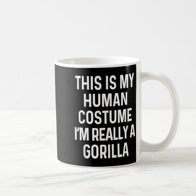 Taza De Café Funny Gorilla Costume Shirt Halloween Adults Kids  (Derecha)