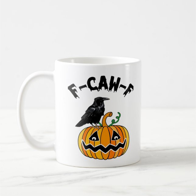 Taza De Café Funny Gothic Crow Humor F-Caw-F Essential (Izquierda)