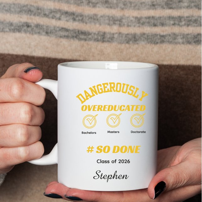 Taza De Café Funny Graduation degree gold and black (Subido por el creador)