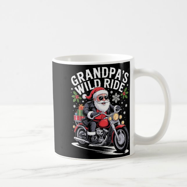 Taza De Café Funny Grandpa's Biker Ride Christmas Motorcycle Sa (Derecha)