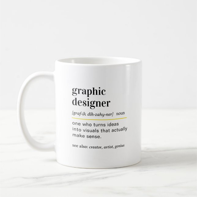 Taza De Café Funny graphic Designer Definition Gift (Izquierda)