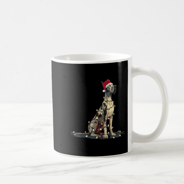 Taza De Café Funny Great Dane Christmas Graphics Dog Lights Lov (Derecha)